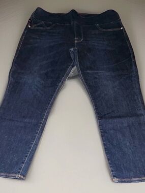 Rock & Republic Denim Rx Pull-On Women's Jeans Dark Blue Stretch 5-Pocket Crop